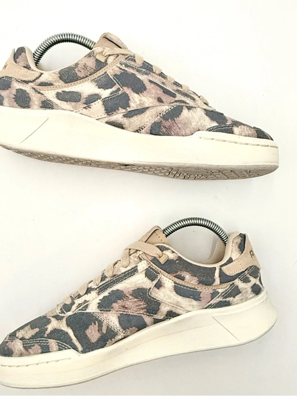 Reebok Women's‎ Leopard Print Low-Top Sneakers in Tan & Black